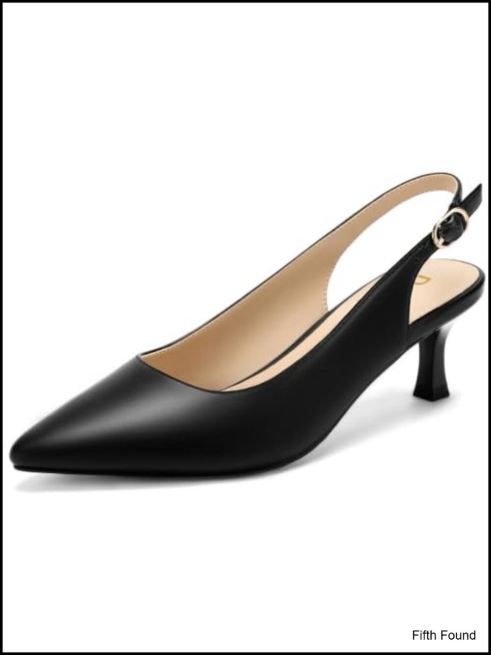 Pointed Toe Slingback Kitten Heels 2.3 Inch Low Heel Pumps